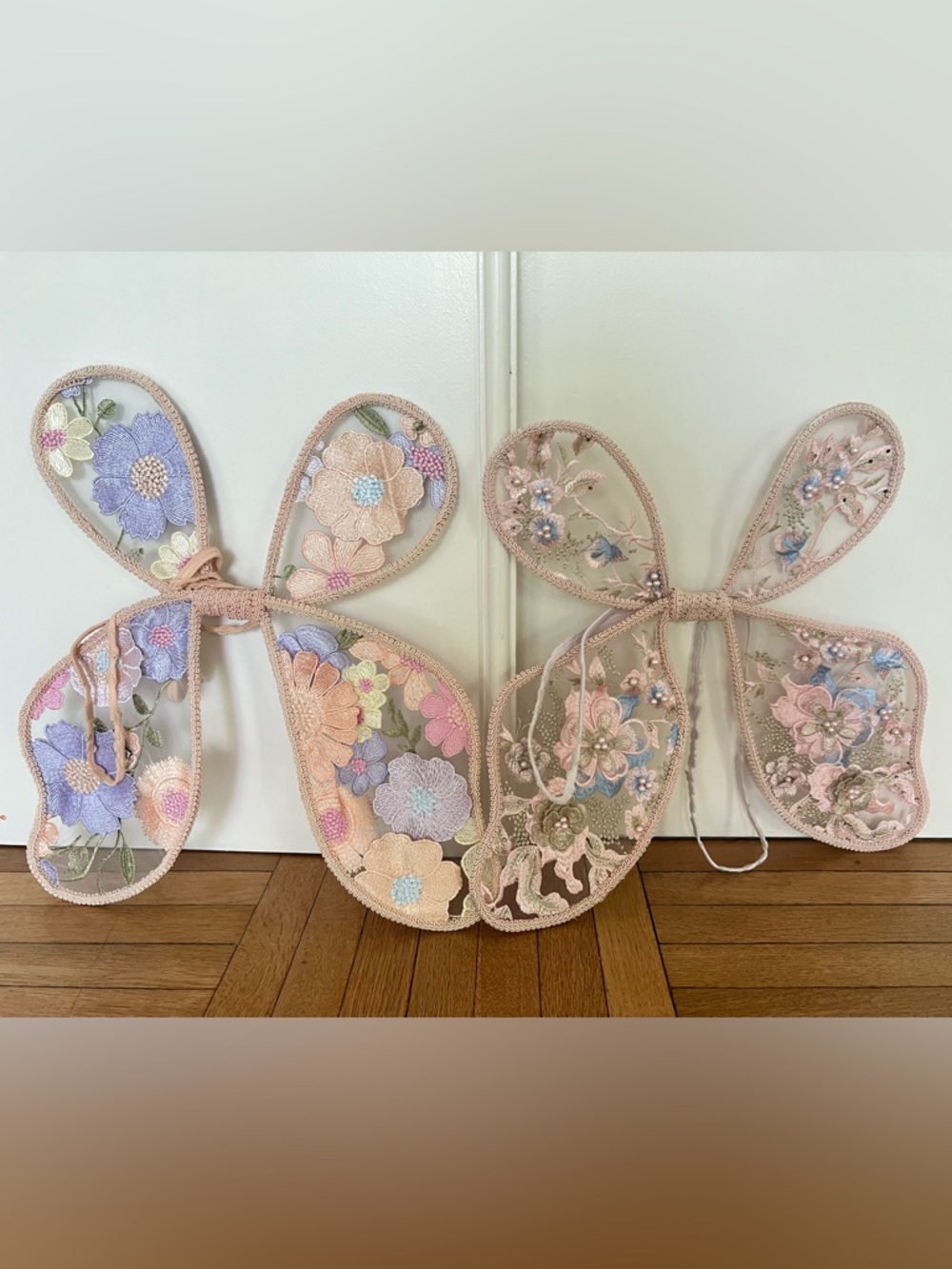 Embroidered Pink Floral Fairy Wings Kids Costume